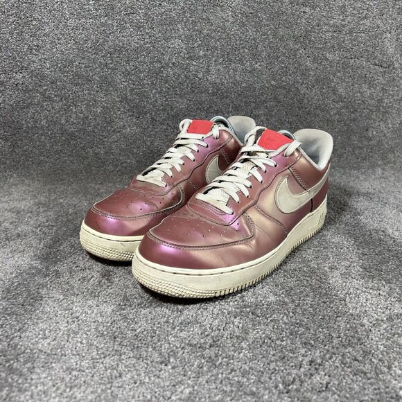 Nike Air Force 1 07 LV8 823511-600 Men’s Size 9 Track Red Pink Iridescent Shoes - Picture 5 of 12